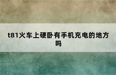 t81火车上硬卧有手机充电的地方吗