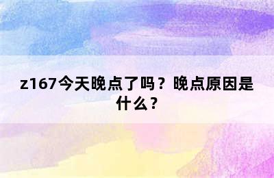 z167今天晚点了吗？晚点原因是什么？