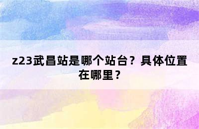 z23武昌站是哪个站台？具体位置在哪里？