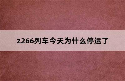 z266列车今天为什么停运了