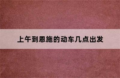 上午到恩施的动车几点出发