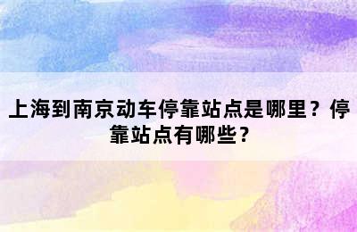 上海到南京动车停靠站点是哪里？停靠站点有哪些？