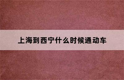 上海到西宁什么时候通动车