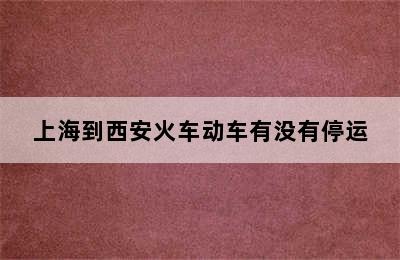 上海到西安火车动车有没有停运