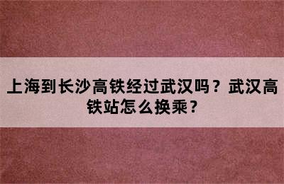 上海到长沙高铁经过武汉吗？武汉高铁站怎么换乘？