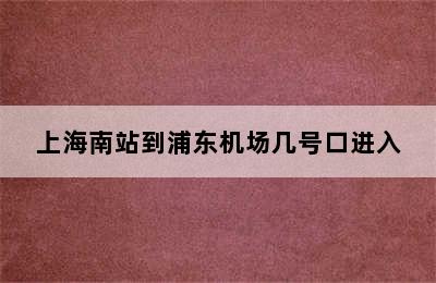 上海南站到浦东机场几号口进入