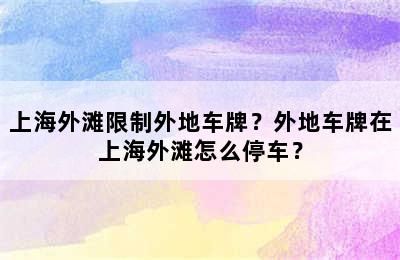 上海外滩限制外地车牌？外地车牌在上海外滩怎么停车？