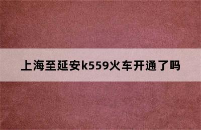 上海至延安k559火车开通了吗