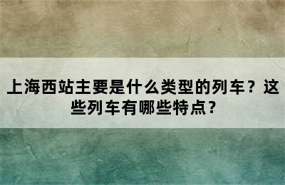上海西站主要是什么类型的列车？这些列车有哪些特点？