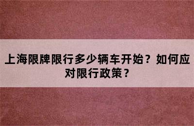 上海限牌限行多少辆车开始？如何应对限行政策？