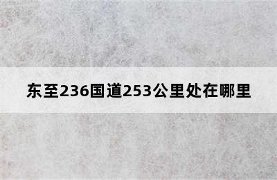 东至236国道253公里处在哪里