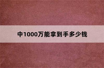 中1000万能拿到手多少钱