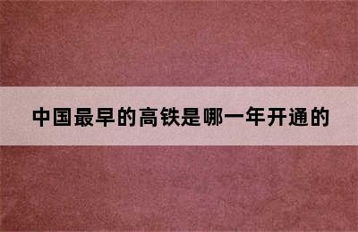 中国最早的高铁是哪一年开通的