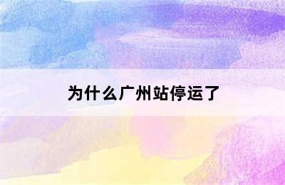 为什么广州站停运了