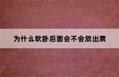 为什么软卧后面会不会放出票