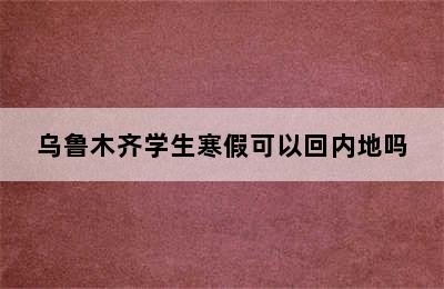 乌鲁木齐学生寒假可以回内地吗
