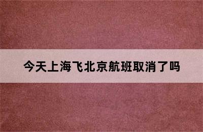 今天上海飞北京航班取消了吗