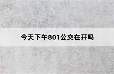 今天下午801公交在开吗