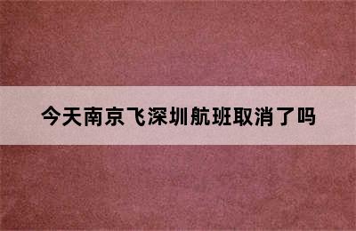 今天南京飞深圳航班取消了吗