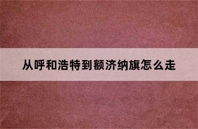 从呼和浩特到额济纳旗怎么走