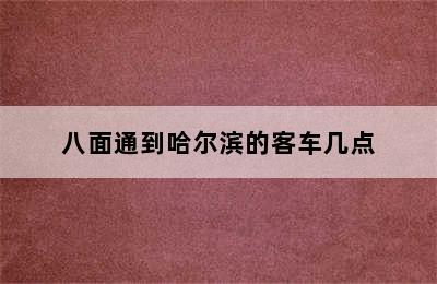 八面通到哈尔滨的客车几点