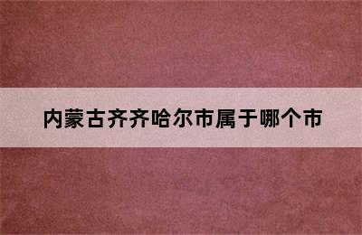 内蒙古齐齐哈尔市属于哪个市