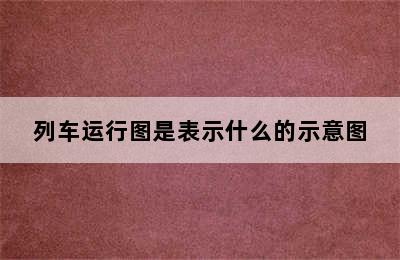 列车运行图是表示什么的示意图