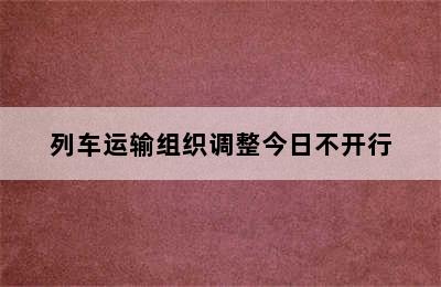 列车运输组织调整今日不开行