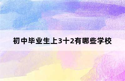 初中毕业生上3十2有哪些学校