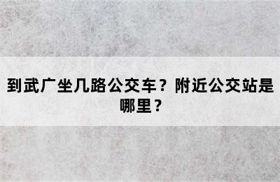 到武广坐几路公交车？附近公交站是哪里？