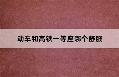 动车和高铁一等座哪个舒服