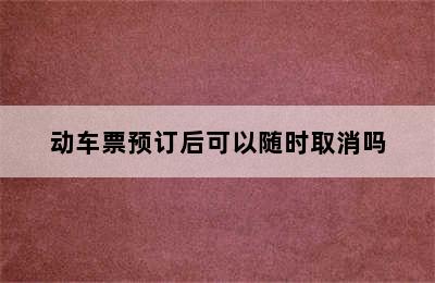 动车票预订后可以随时取消吗