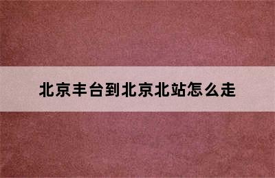 北京丰台到北京北站怎么走