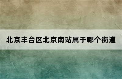 北京丰台区北京南站属于哪个街道