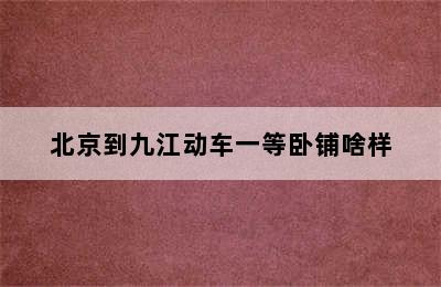 北京到九江动车一等卧铺啥样