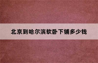 北京到哈尔滨软卧下铺多少钱