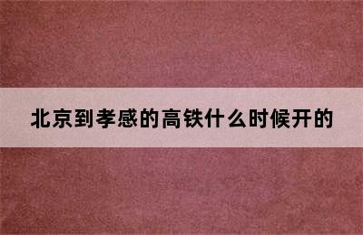 北京到孝感的高铁什么时候开的