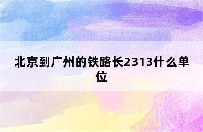 北京到广州的铁路长2313什么单位