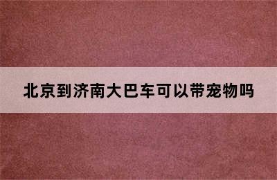 北京到济南大巴车可以带宠物吗