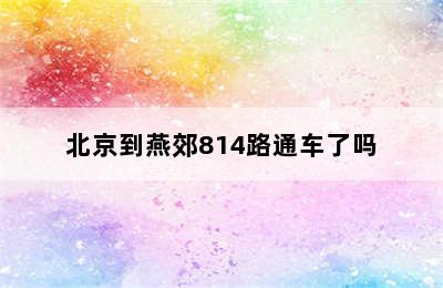 北京到燕郊814路通车了吗
