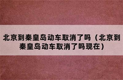 北京到秦皇岛动车取消了吗（北京到秦皇岛动车取消了吗现在）