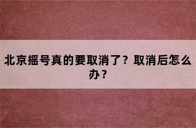 北京摇号真的要取消了？取消后怎么办？
