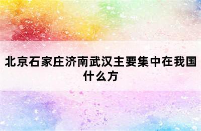 北京石家庄济南武汉主要集中在我国什么方