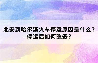 北安到哈尔滨火车停运原因是什么？停运后如何改签？