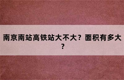 南京南站高铁站大不大？面积有多大？