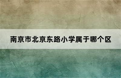 南京市北京东路小学属于哪个区