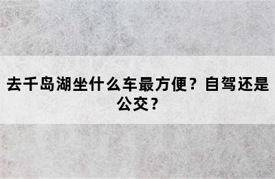 去千岛湖坐什么车最方便？自驾还是公交？