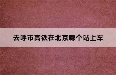 去呼市高铁在北京哪个站上车