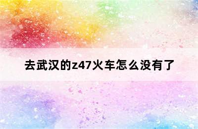去武汉的z47火车怎么没有了