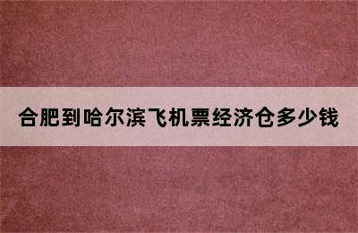 合肥到哈尔滨飞机票经济仓多少钱